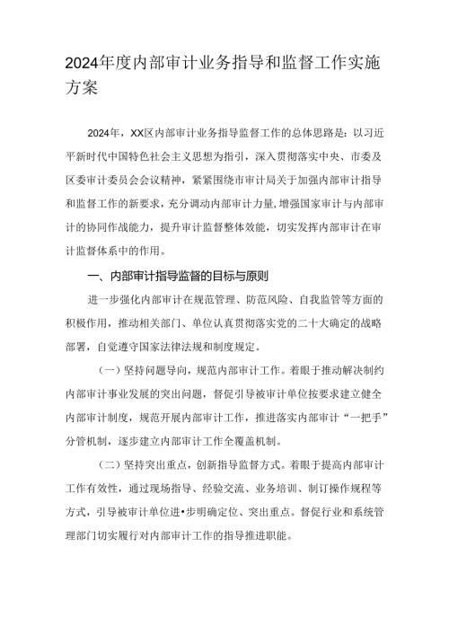 2024内部审计业务指导和监督工作实施方案.docx
