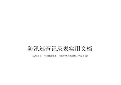 防汛巡查记录表实用文档.docx