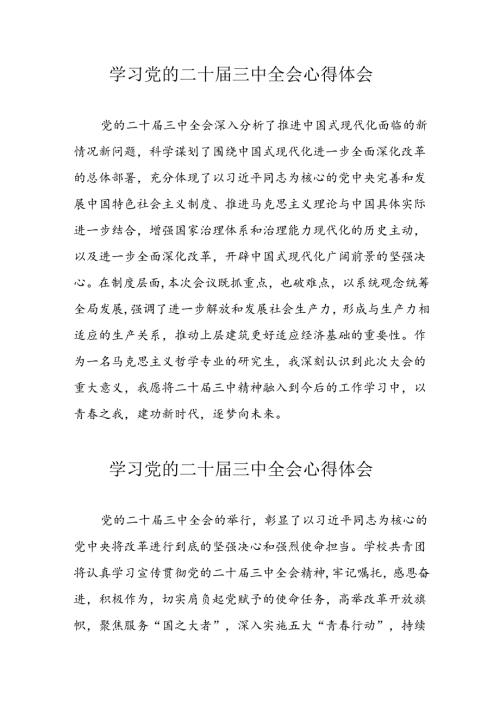 学习2024年党的二十三中全会心得体会 （11份）69.docx