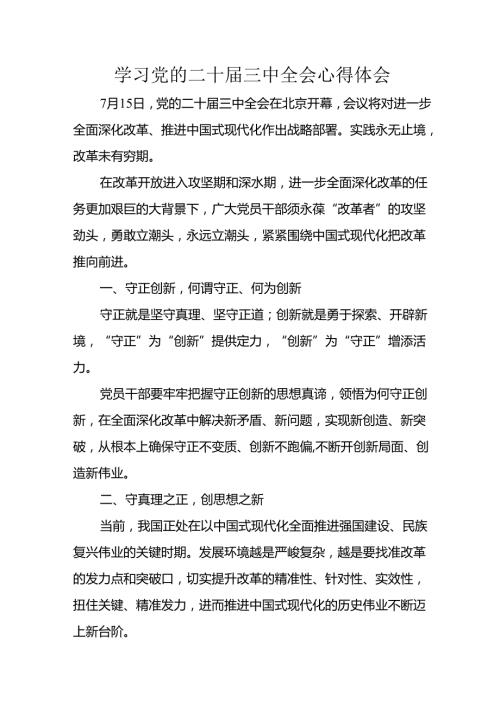 2024年学习学习党的二十三中全会个人心得感悟(3).docx
