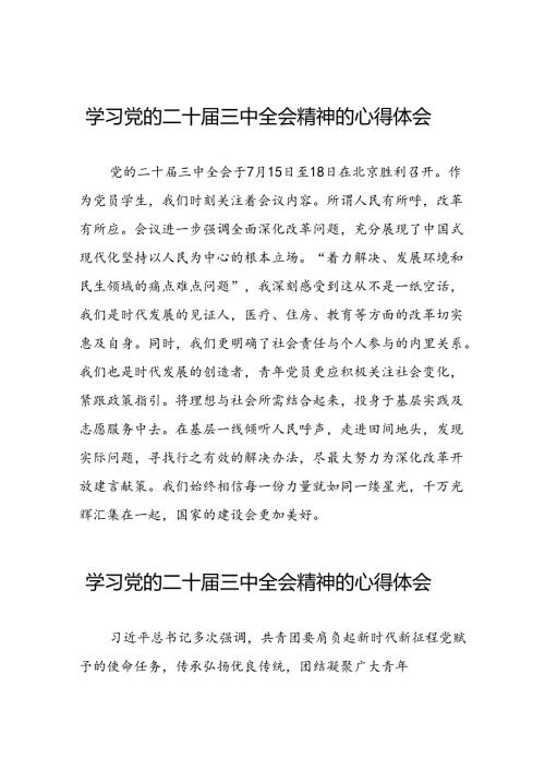 党员干部学习贯彻党的二十三中全会精神心得体会五十篇.docx