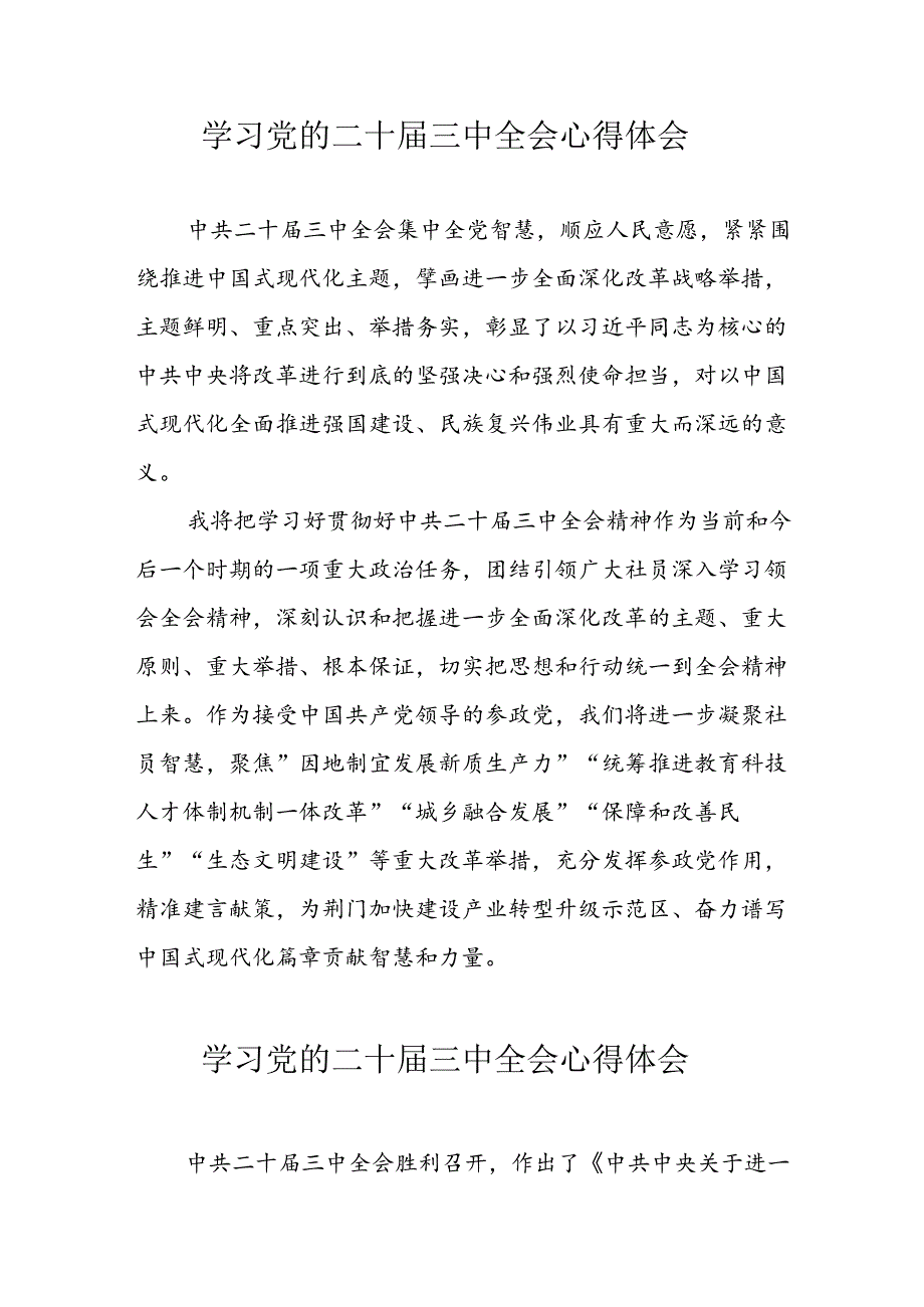 学习2024年党的二十三中全会个人心得体会 （合计13份）.docx_第1页
