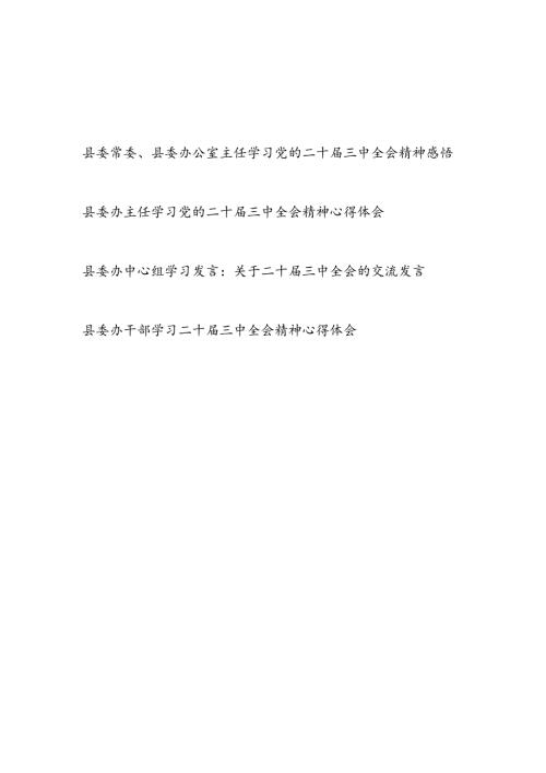 2025县委办公室主任学习党的二十三中全会精神感悟心得体会3篇.docx