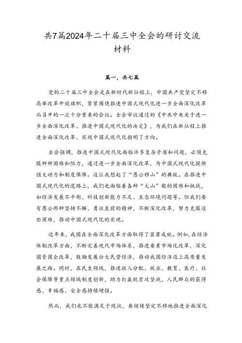 共7篇2024年二十三中全会的研讨交流材料.docx
