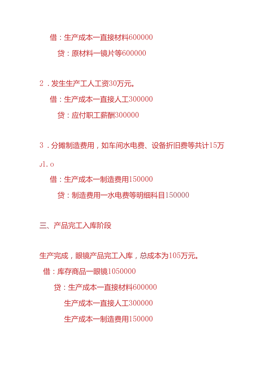 做账实操眼镜生产企业的账务处理实例.docx_第2页