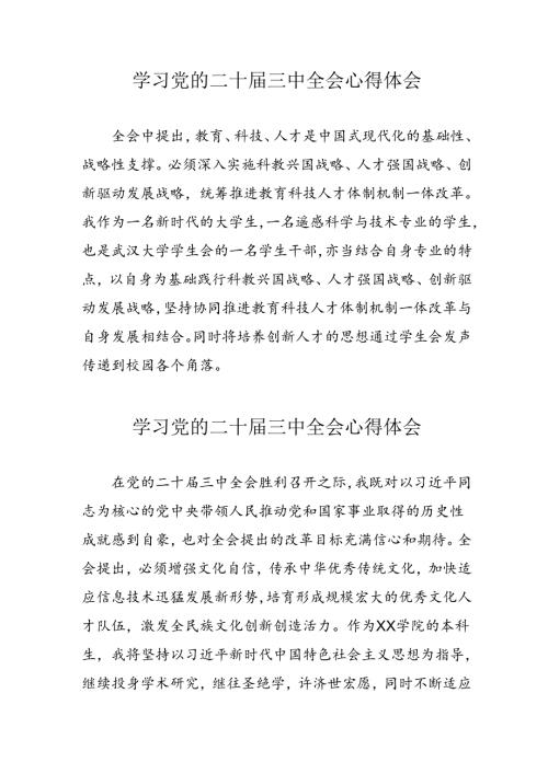 学习2024年党的二十三中全会心得体会 （11份）72.docx