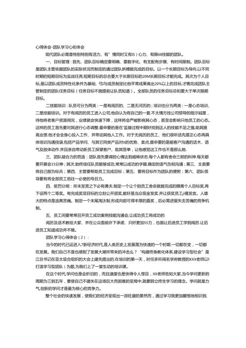 团队学习心得体会.docx