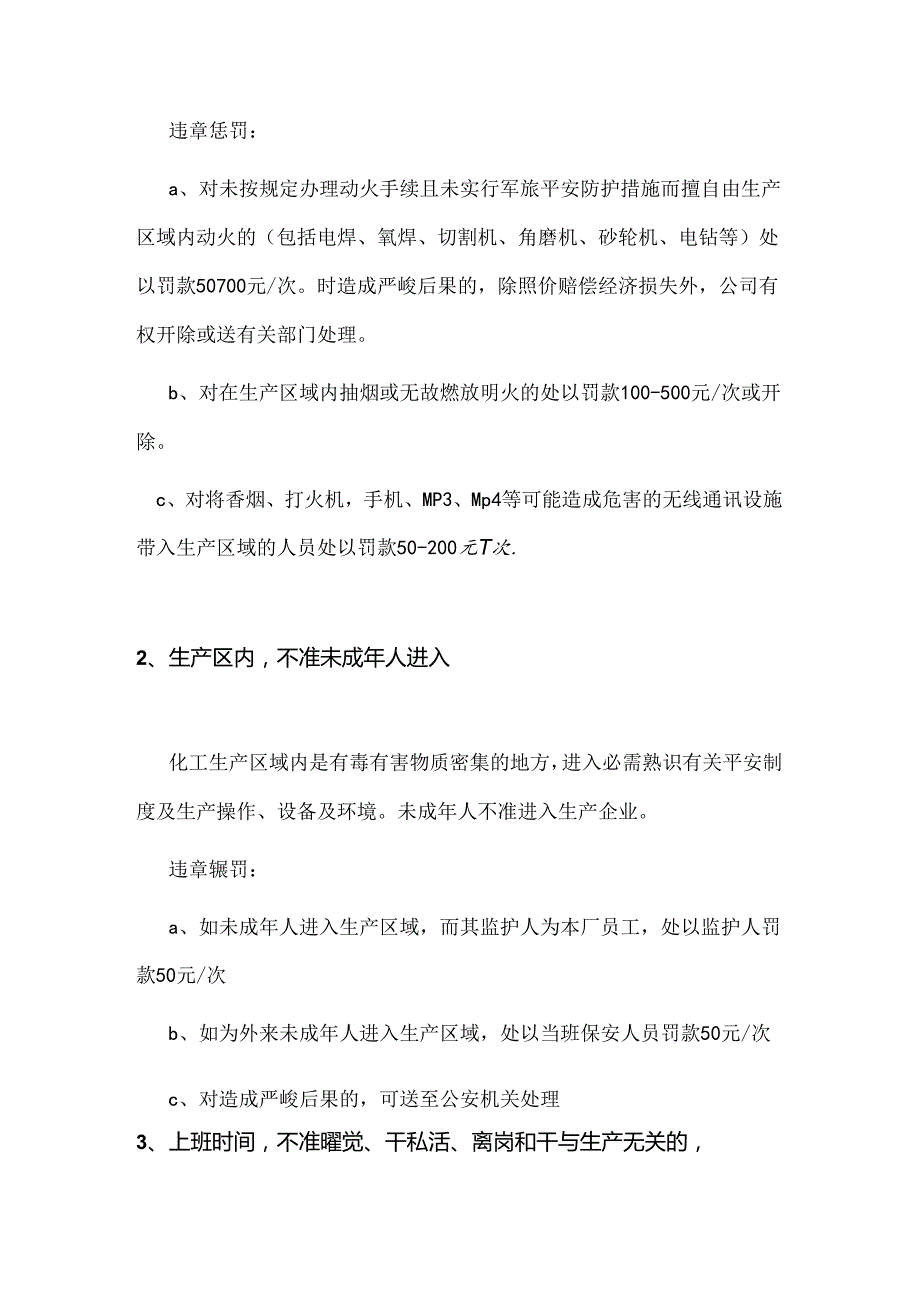 化工企业各部门、各岗位处罚细则.docx_第2页