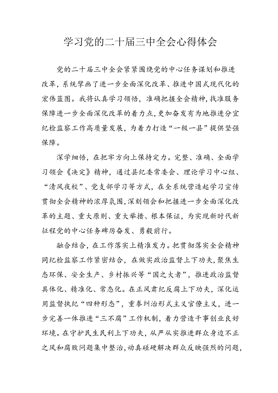 2024年学习学习党的二十三中全会个人心得感悟 合计9份.docx_第1页
