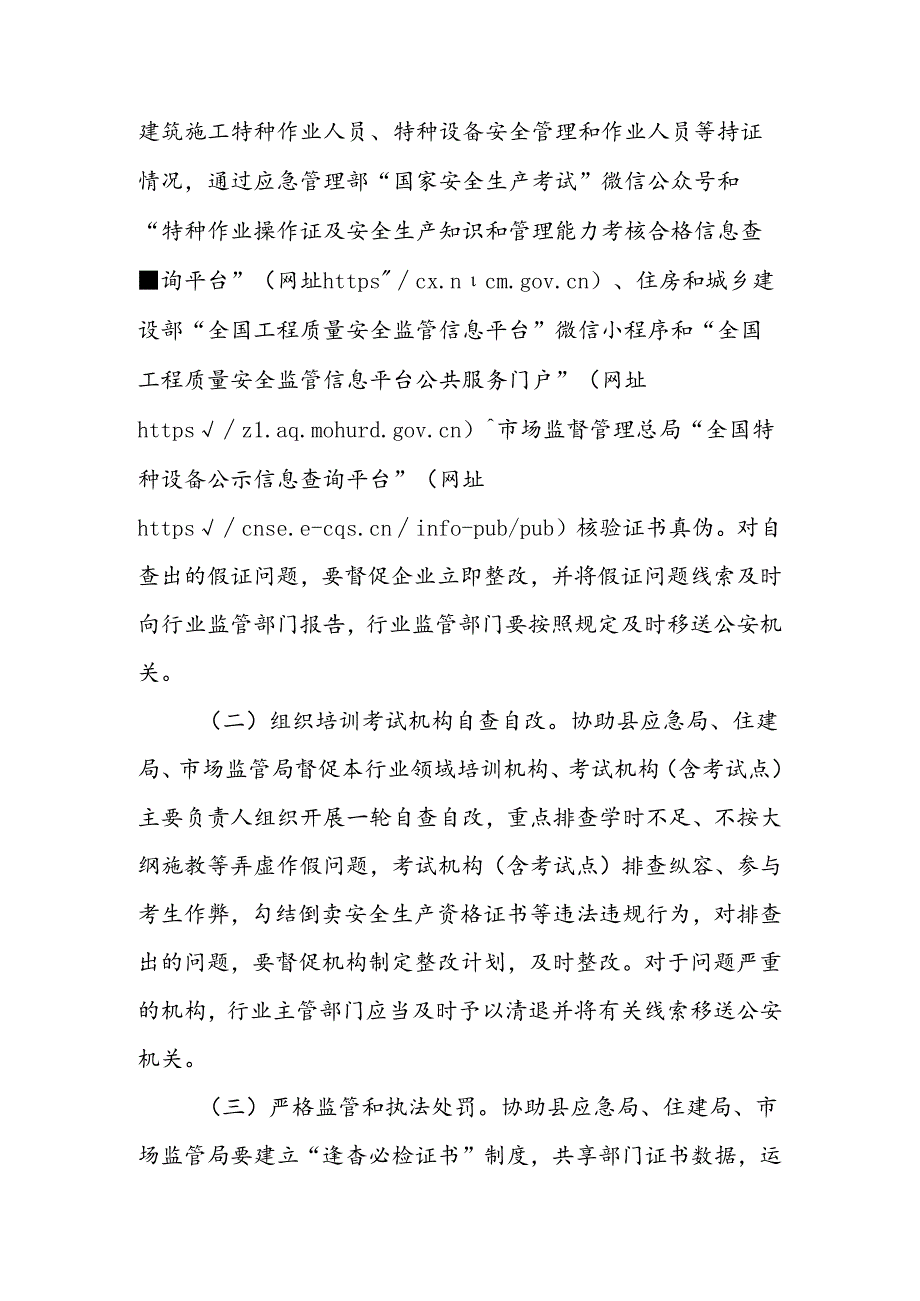 XX街道安全生产资格证书涉假专项治理工作方案.docx_第2页