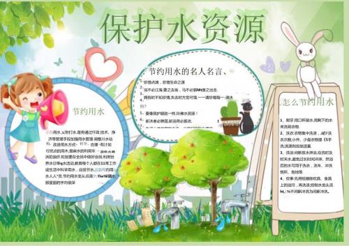 手抄小报节水保护水资源8.docx