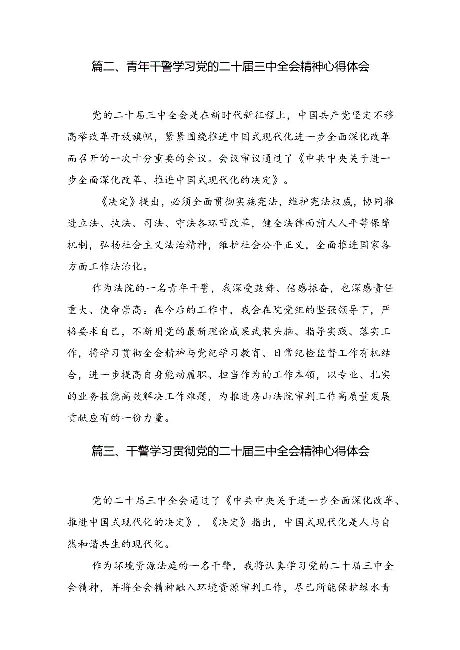执行干警学习贯彻党的二十三中全会精神心得体会感悟10篇（详细版）.docx_第3页