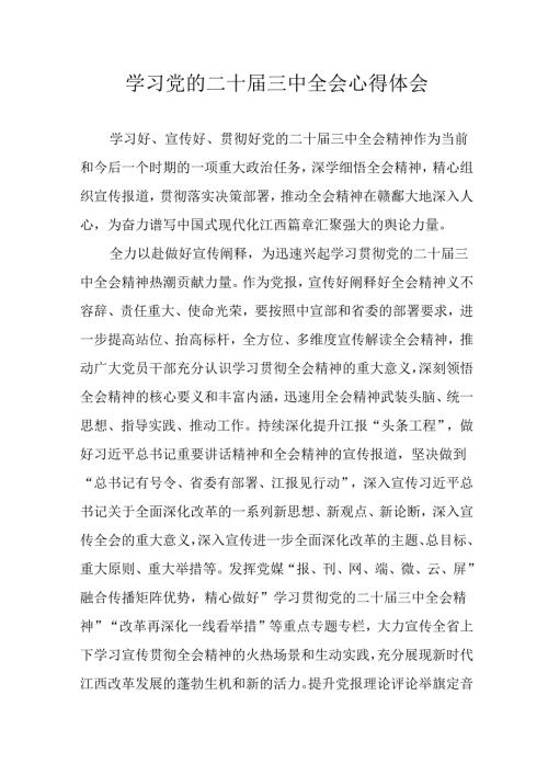 2024年学习学习党的二十三中全会个人心得感悟 （9份）.docx