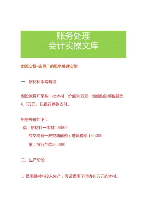 做账实操家具厂的账务处理实例.docx