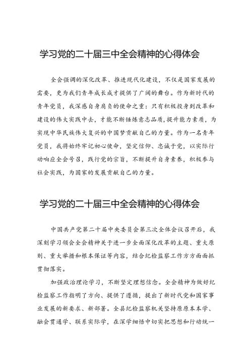 党员干部二十三中全会精神学习体会模板33篇.docx