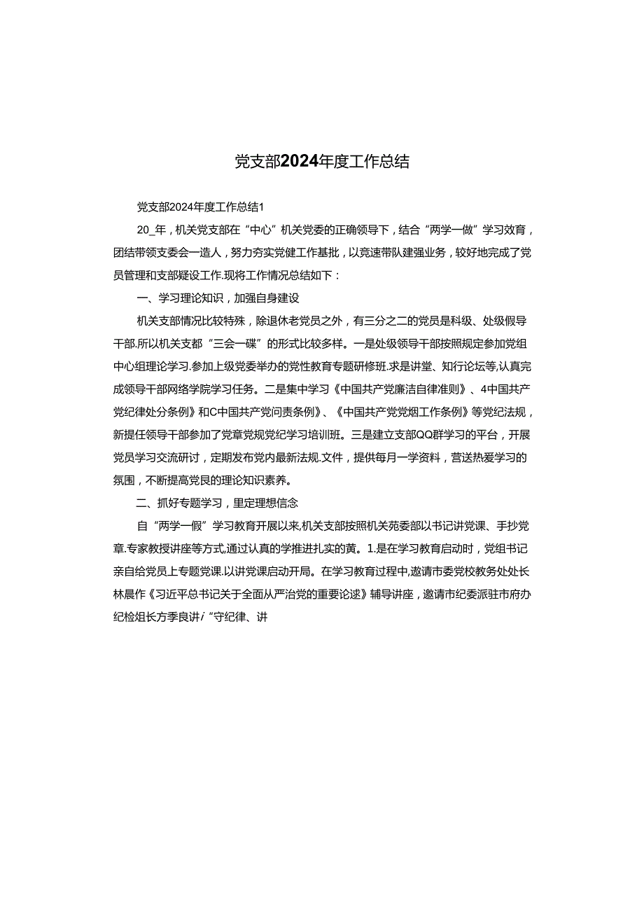 党支部2024工作总结.docx_第1页