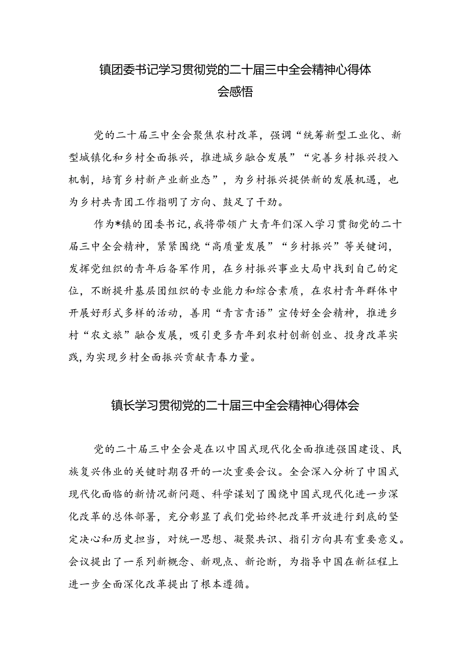 乡党委基层干部学习贯彻党的二十三中全会精神心得体会（共8篇）.docx_第2页