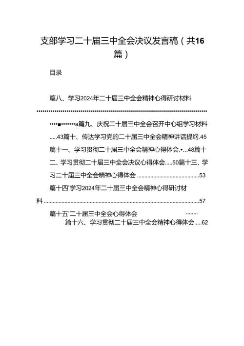 支部学习二十三中全会决议发言稿（共16篇）.docx