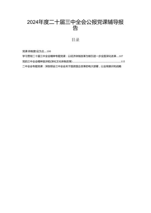 2024二十三中全会公报党课辅导报告.docx