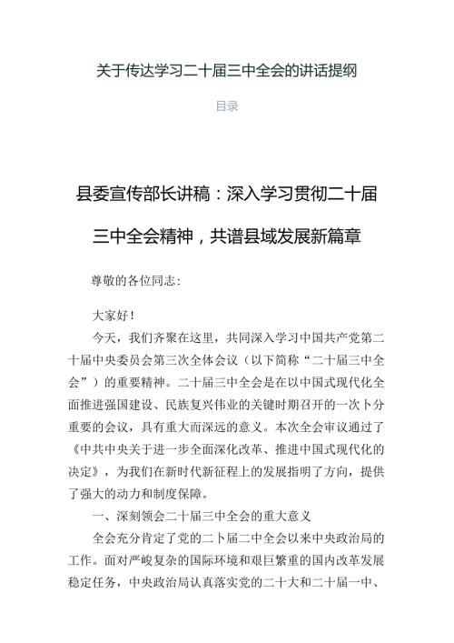 关于传达学习二十三中全会的讲话提纲.docx