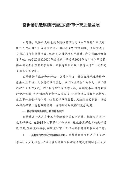 奋辑扬帆砥砺前行推进内部审计高质量发展.docx