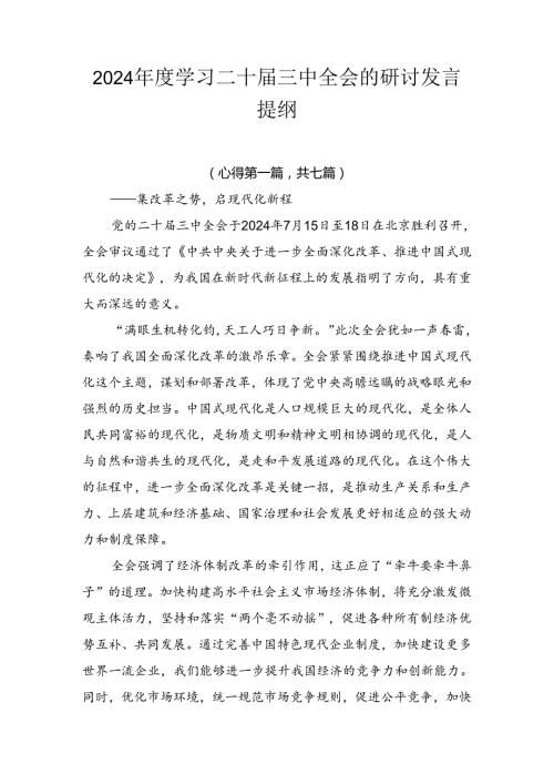 2024学习二十三中全会的研讨发言提纲.docx