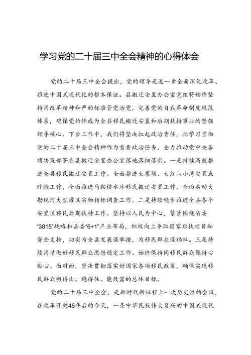 2024年党的二十三中全会精神学习体会合集28篇.docx