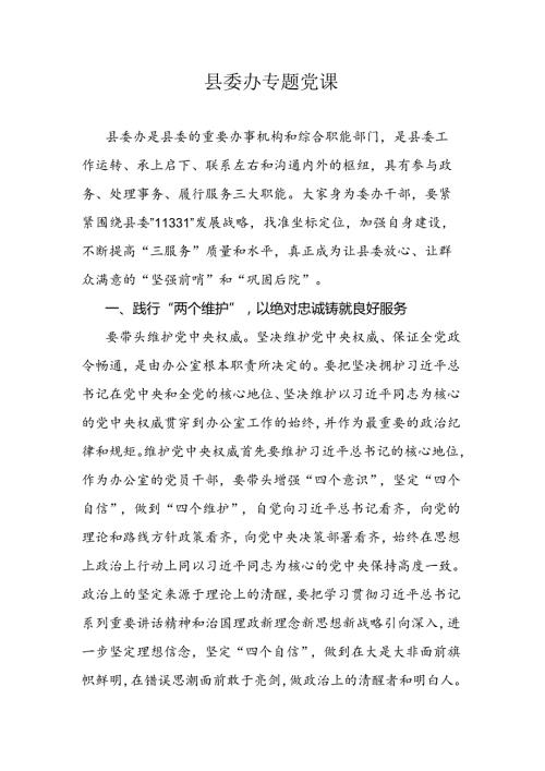 县委办专题党课.docx