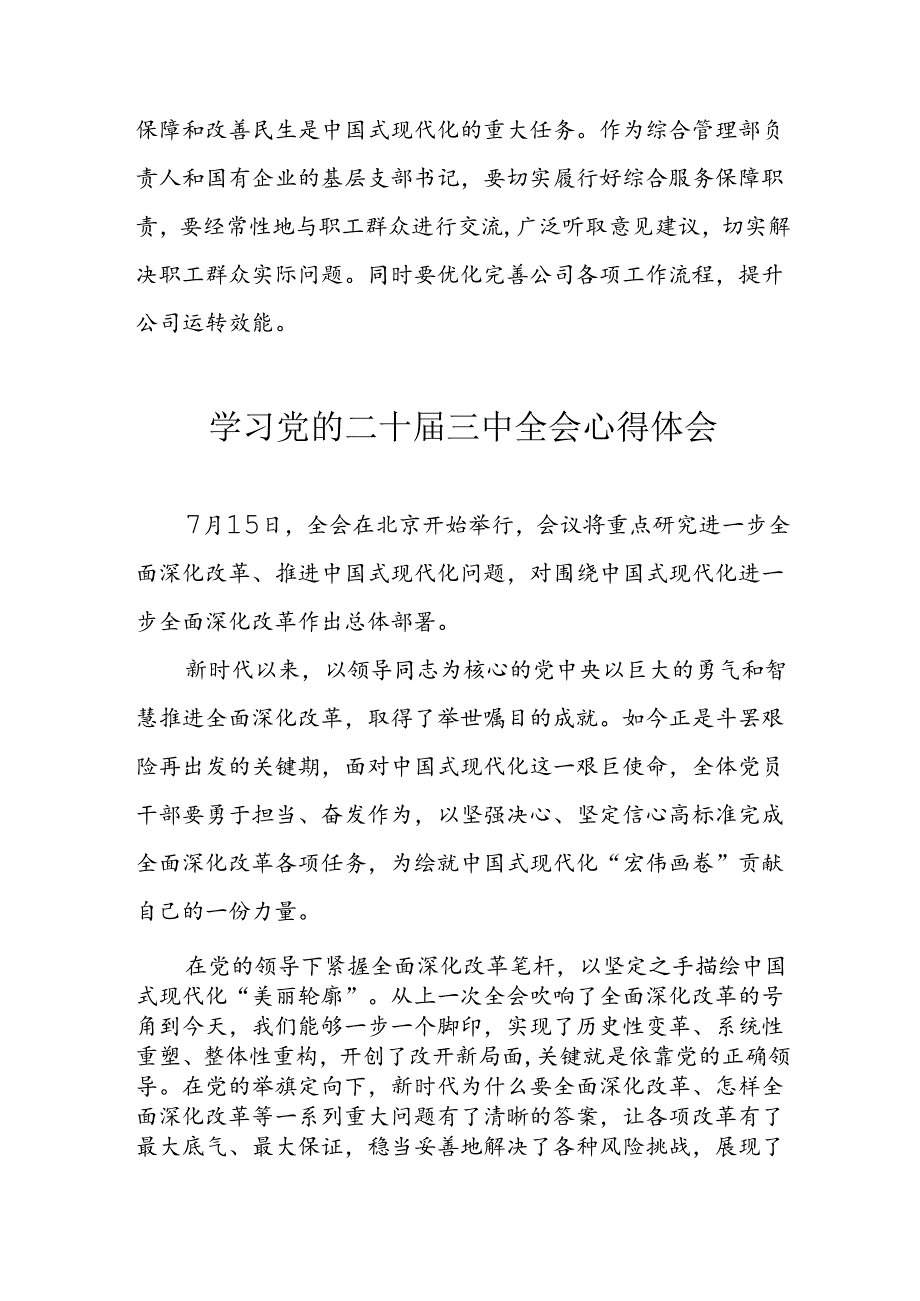 学习2024年学习党的二十三中全会个人心得体会 合计15份.docx_第3页