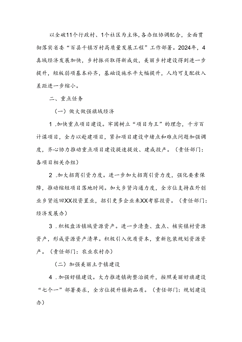 XX镇2024年实施“百县千镇万村高质量发展工程”行动方案.docx_第2页