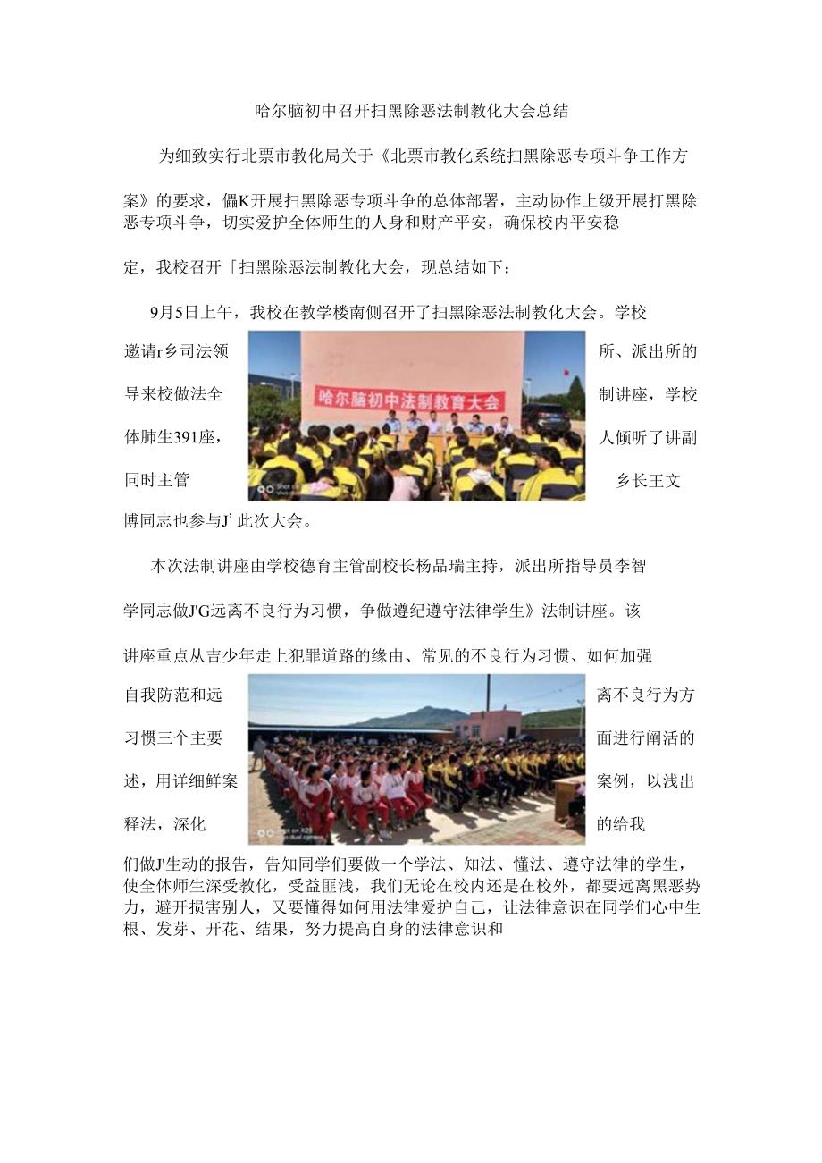哈尔脑初中召开扫黑除恶法制教育大会总结.docx_第2页