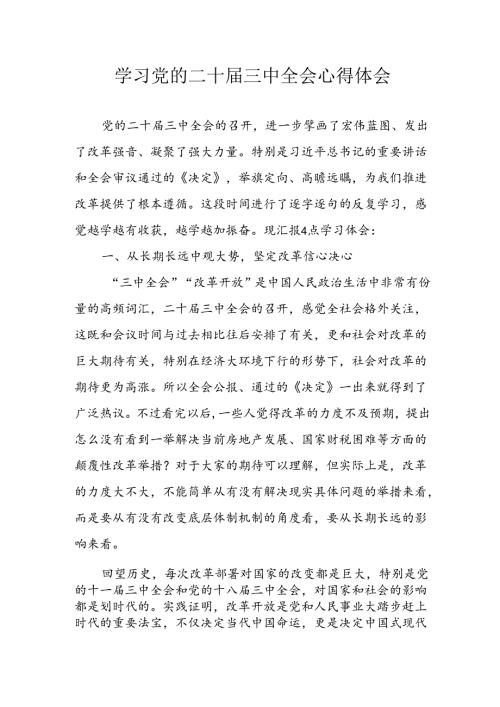 学习2024年学习党的二十三中全会个人心得感悟 （4份）100.docx