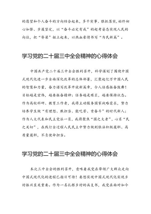学习党的二十三中全会的心得体会简短发言二十六篇.docx