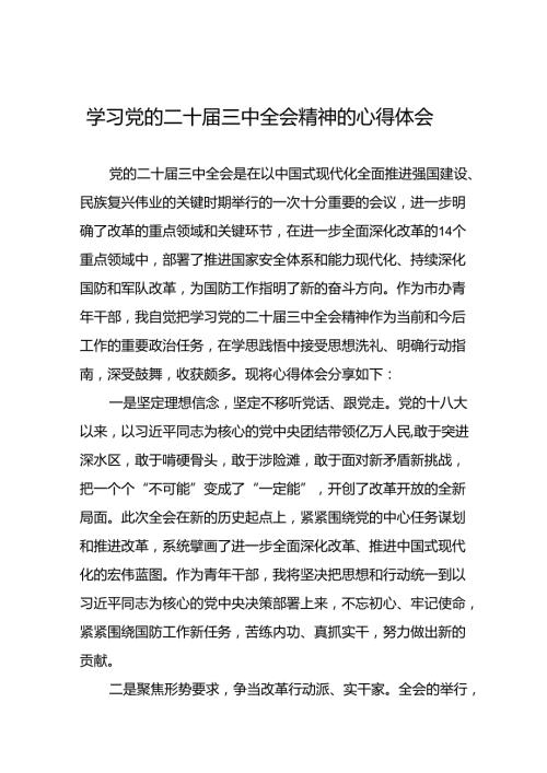 学习贯彻党的二十三中全会精神的心得体会简短交流发言材料合集.docx