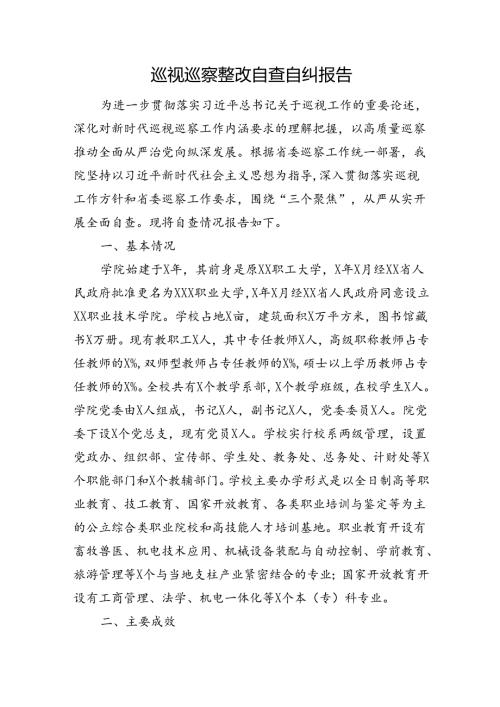 巡视巡察整改自查自纠报告.docx