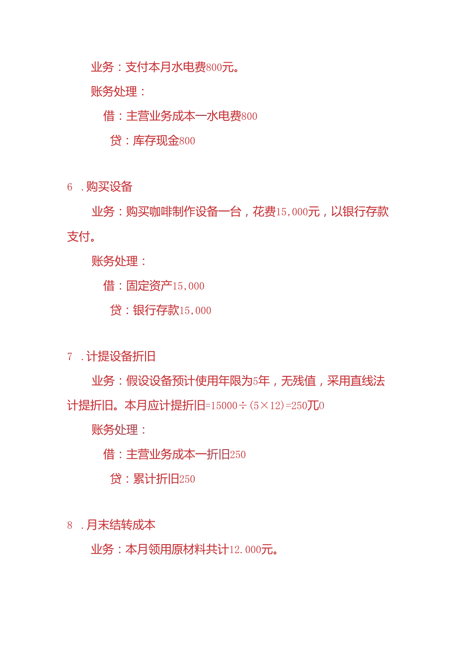 做账实操咖啡店会计账务处理的实例.docx_第3页