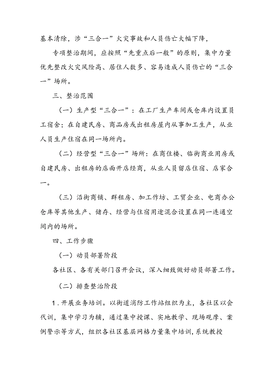 “三合一”场所消防安全专项整治工作方案.docx_第2页