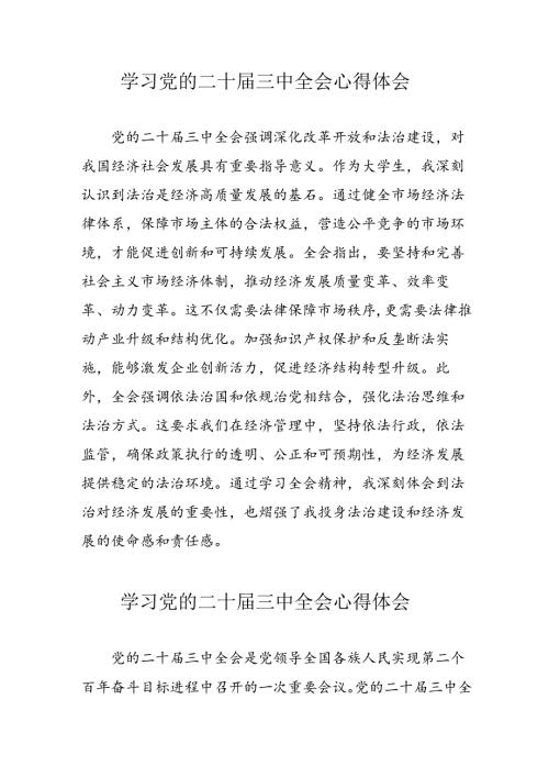 2024年学习党的二十三中全会个人心得体会 （合计11份）.docx