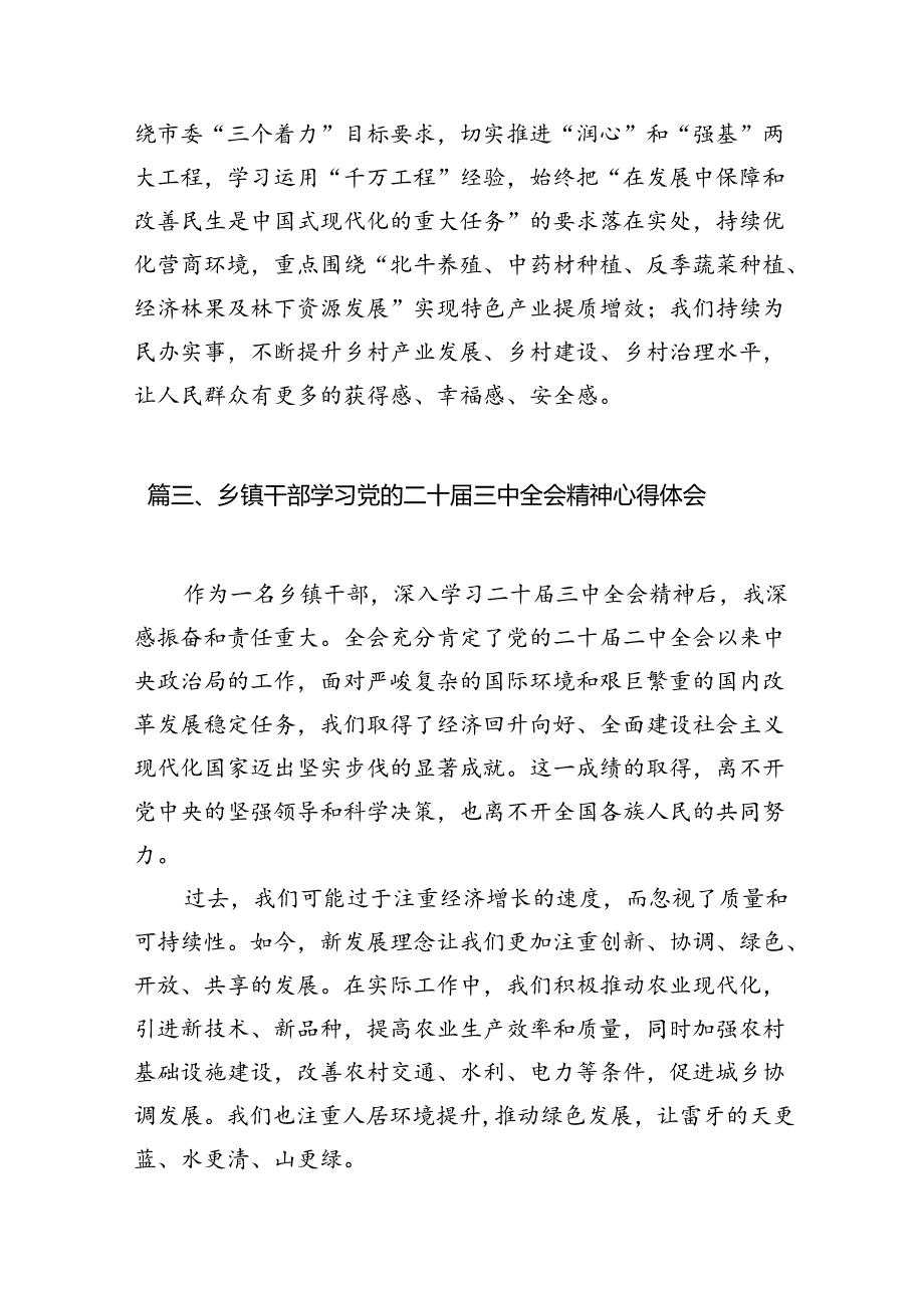 基层乡镇干部学习党的二十三中全会精神研讨发言（共7篇）.docx_第3页