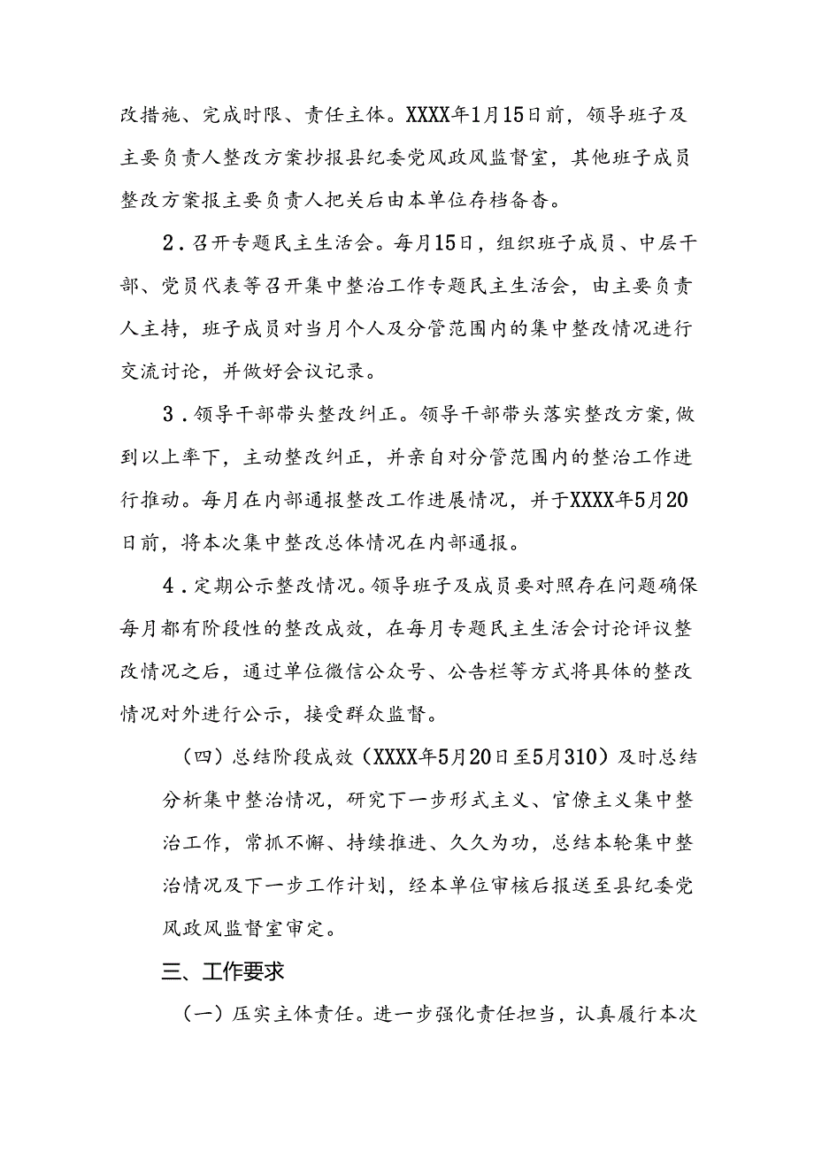 2024年开展形式主义官僚主义集中整治的工作方案五篇.docx_第3页