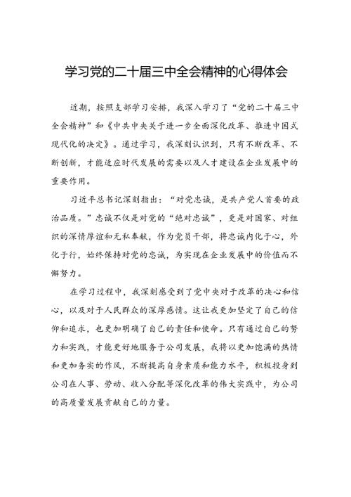 十五篇学习贯彻党的二十三中全会心得体会精品范文.docx