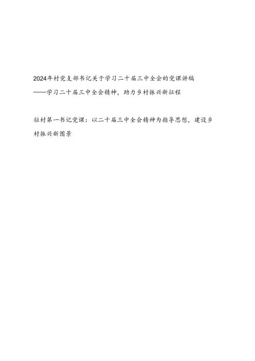 村党支部书记关于学习二十三中全会精神党课讲稿宣讲报告.docx