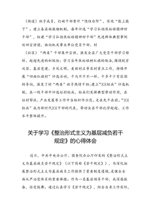 关于学习贯彻《整治形式主义为基层减负若干规定》心得体会研讨交流发言十篇.docx