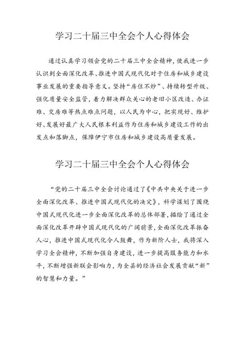 2024年学习二十三中全会个人心得体会 合计12份.docx