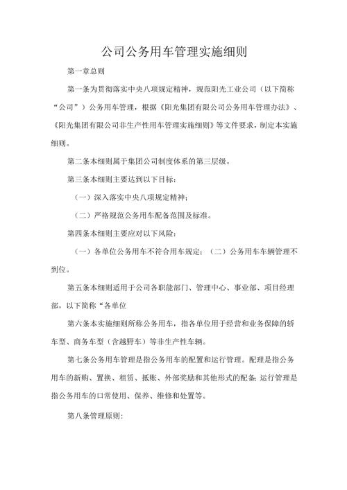 公司公务用车管理实施细则.docx