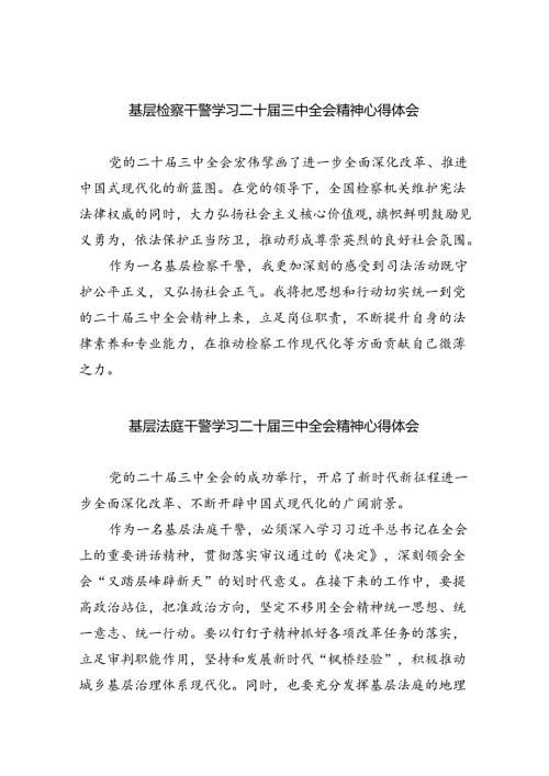 基层检察干警学习二十三中全会精神心得体会8篇供参考.docx