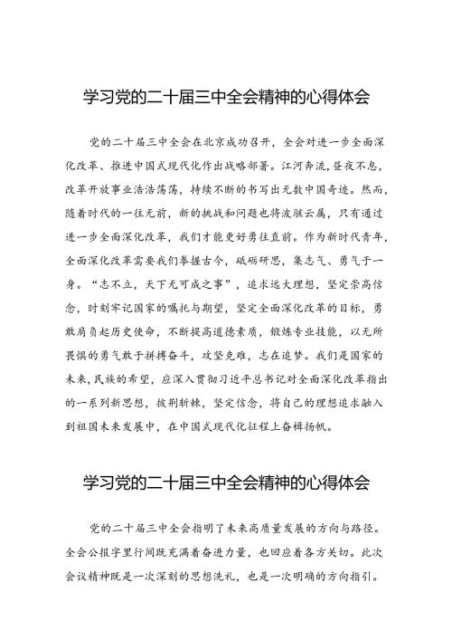 党员干部学习贯彻党的二十三中全会精神心得体会样例33篇.docx