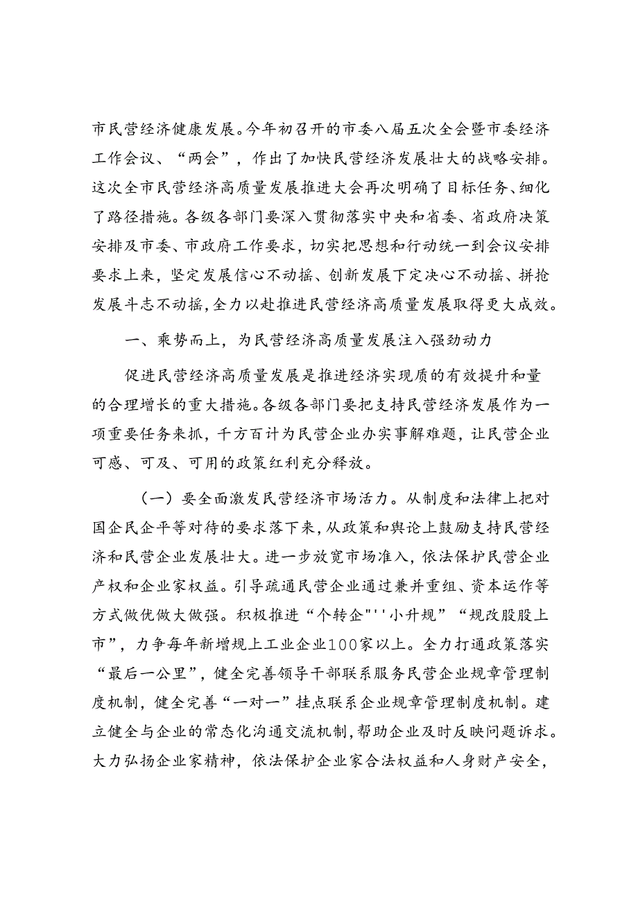 在2024年全市加快民营经济高质量发展推进大会上的讲话提纲.docx_第2页