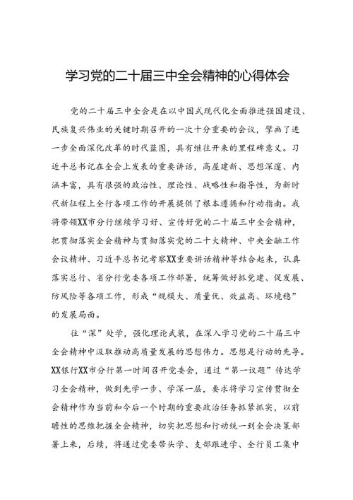 2024年党的二十三中全会精神学习体会研讨发言材料39篇.docx