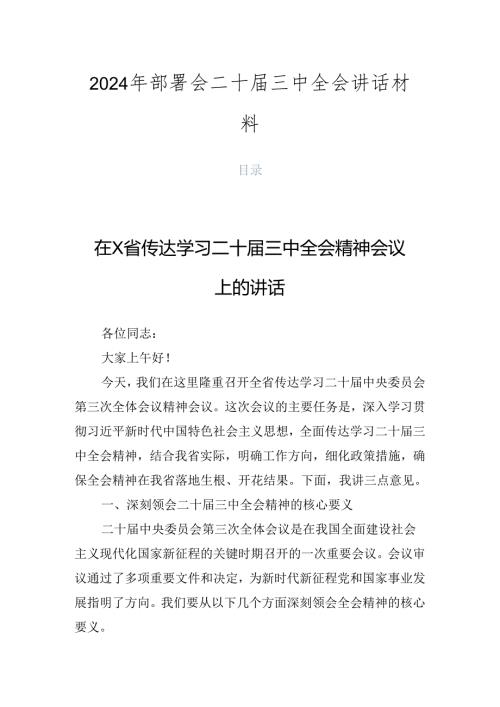 2024年部署会二十三中全会讲话材料.docx